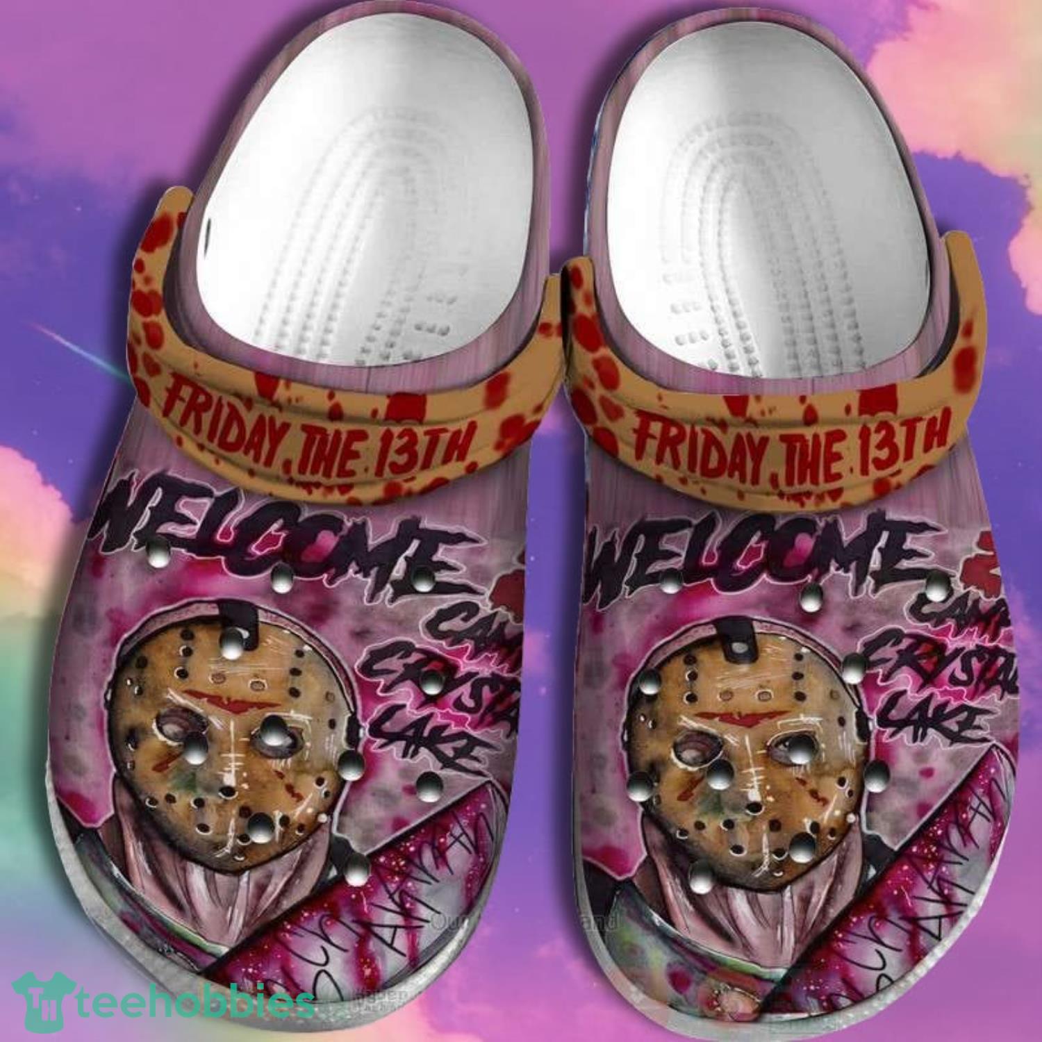 Halloween Jason Voorhees Friday The 13Th Welcome Camp Crystal Lake Clogs Shoes Product Photo 1