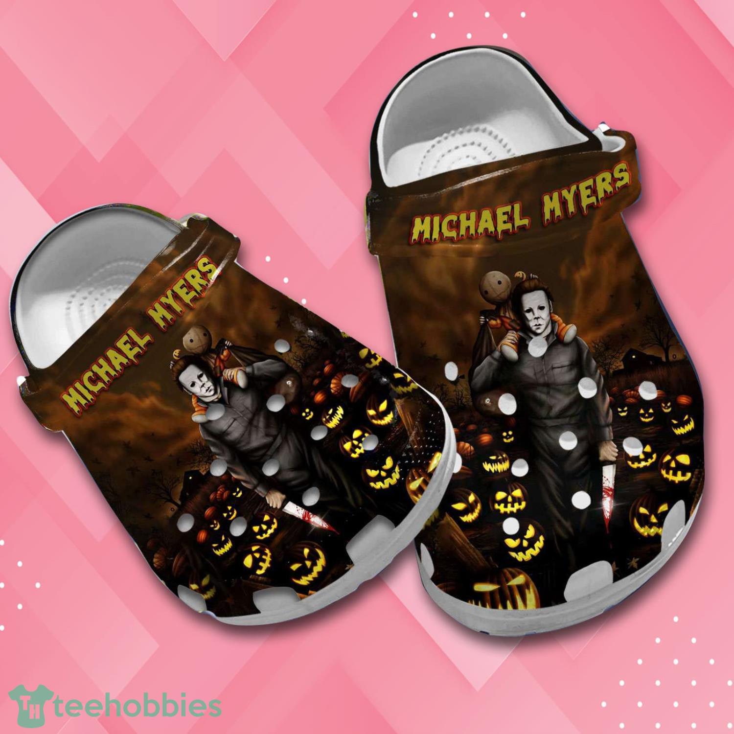 Halloween Michael Myers Pumpkin Clog Shoes Product Photo 1