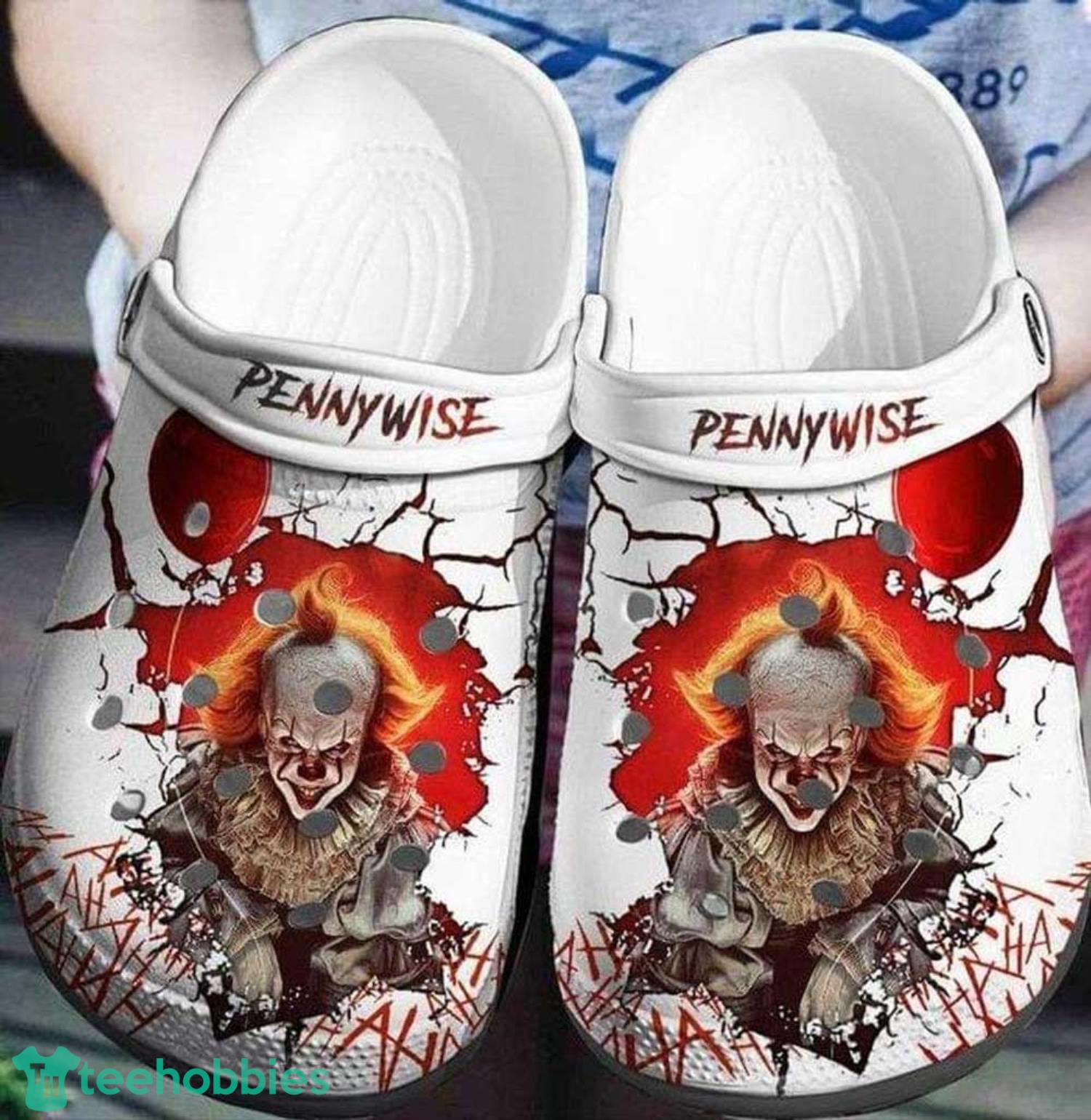 Halloween Pennywise And Red Balloon Art Clogs Shoes Product Photo 1
