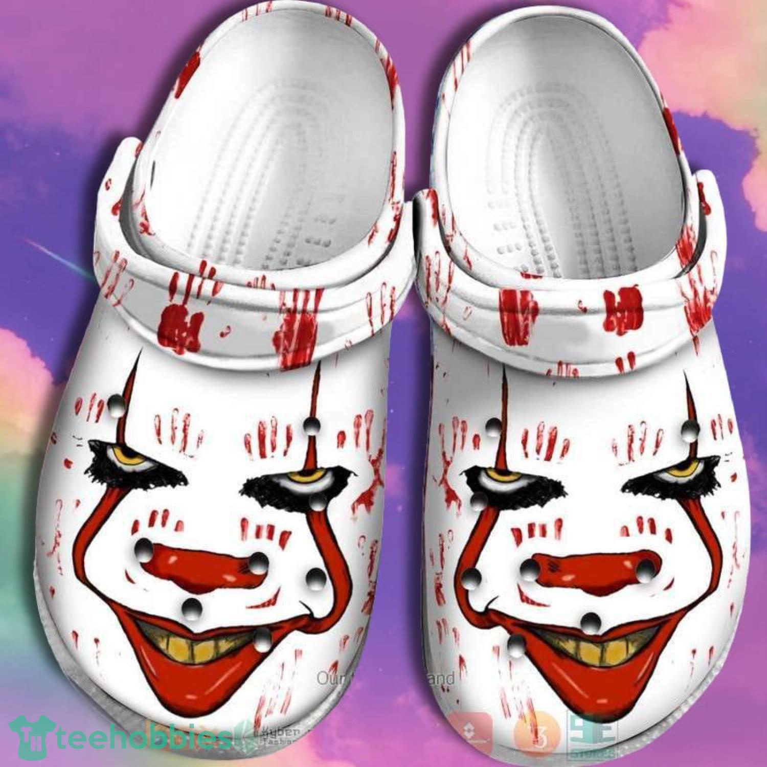 Halloween Pennywise Face It Movie Clogs Shoes Product Photo 1