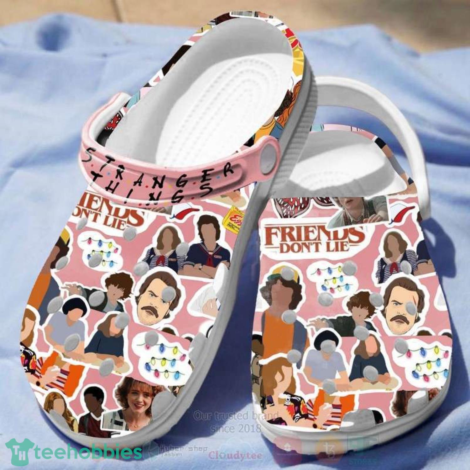 Halloween Stranger Things Friends Don't Lie Clog Shoes Product Photo 1