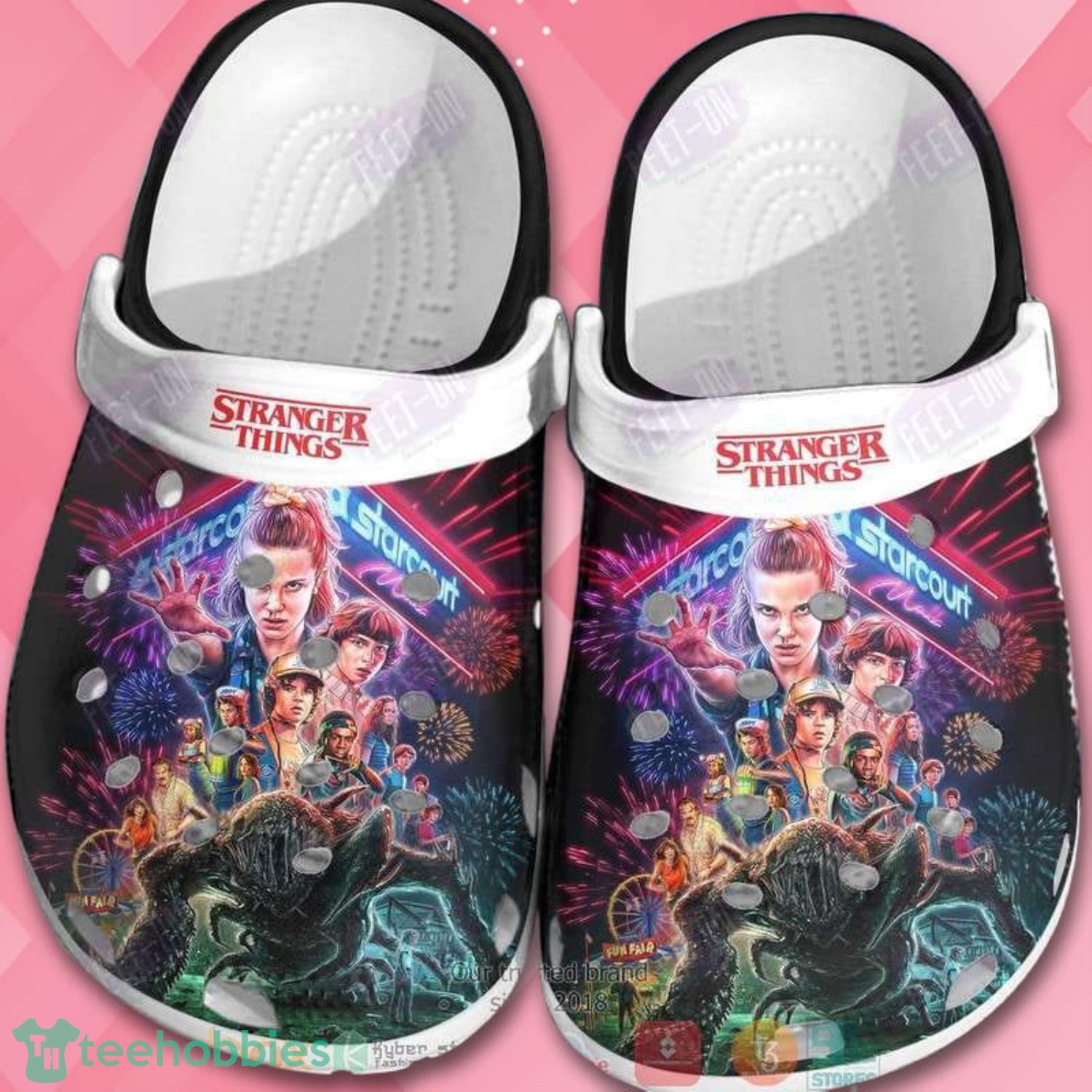 Halloween Stranger Things Movie Poster Clog Shoes Product Photo 1