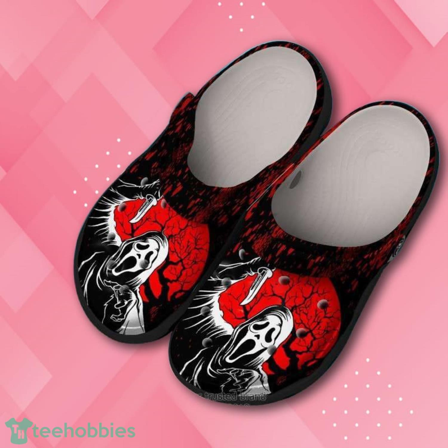 Happy Halloween Scream Ghostface Red Horror Moon Clogs Shoes Product Photo 1