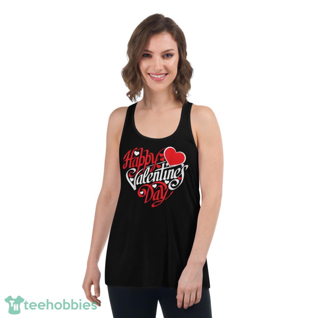 Happy Valentines Day Heart T-Shirt - Womens Flowy Racerback Tank