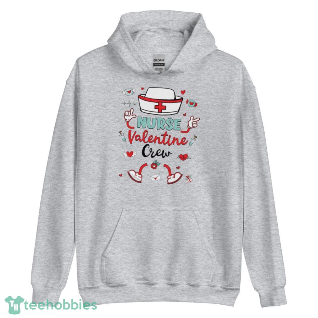 Happy Valentines Day Nurse Crew Shirt - Unisex Heavy Blend Hooded Sweatshirt