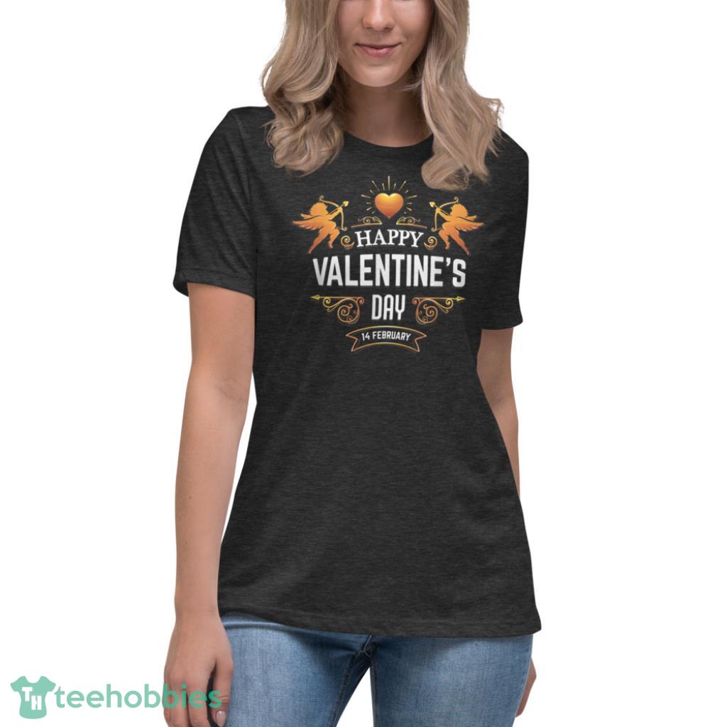  Happy Valentines Day T Shirt - Womens Relaxed Short Sleeve Jersey Tee-1
