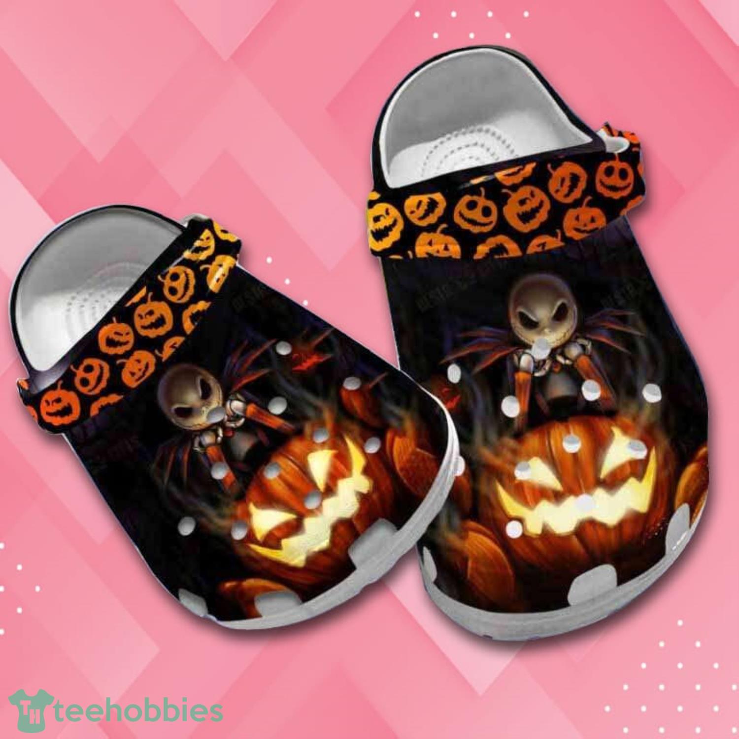 Jack Skellington Angry Pumpkin Halloween Clog Shoes For Men Women Product Photo 1