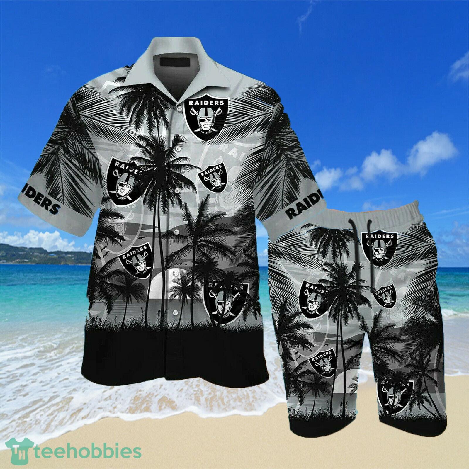 Las Vegas Raiders Beach And Sunset Combo Hawaiian Shirt And Beach Short Product Photo 3