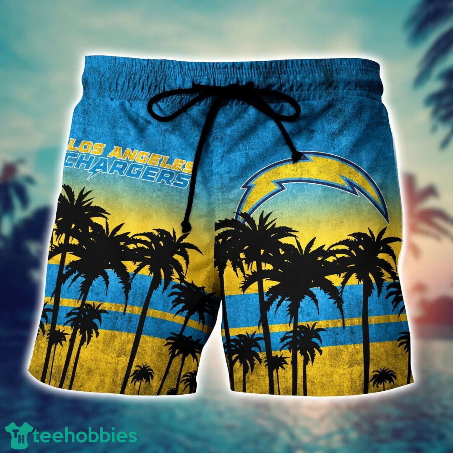 Los Angeles Chargers Dirty Grunge Texture Design Hawaiian Shirt And Short Set Product Photo 2