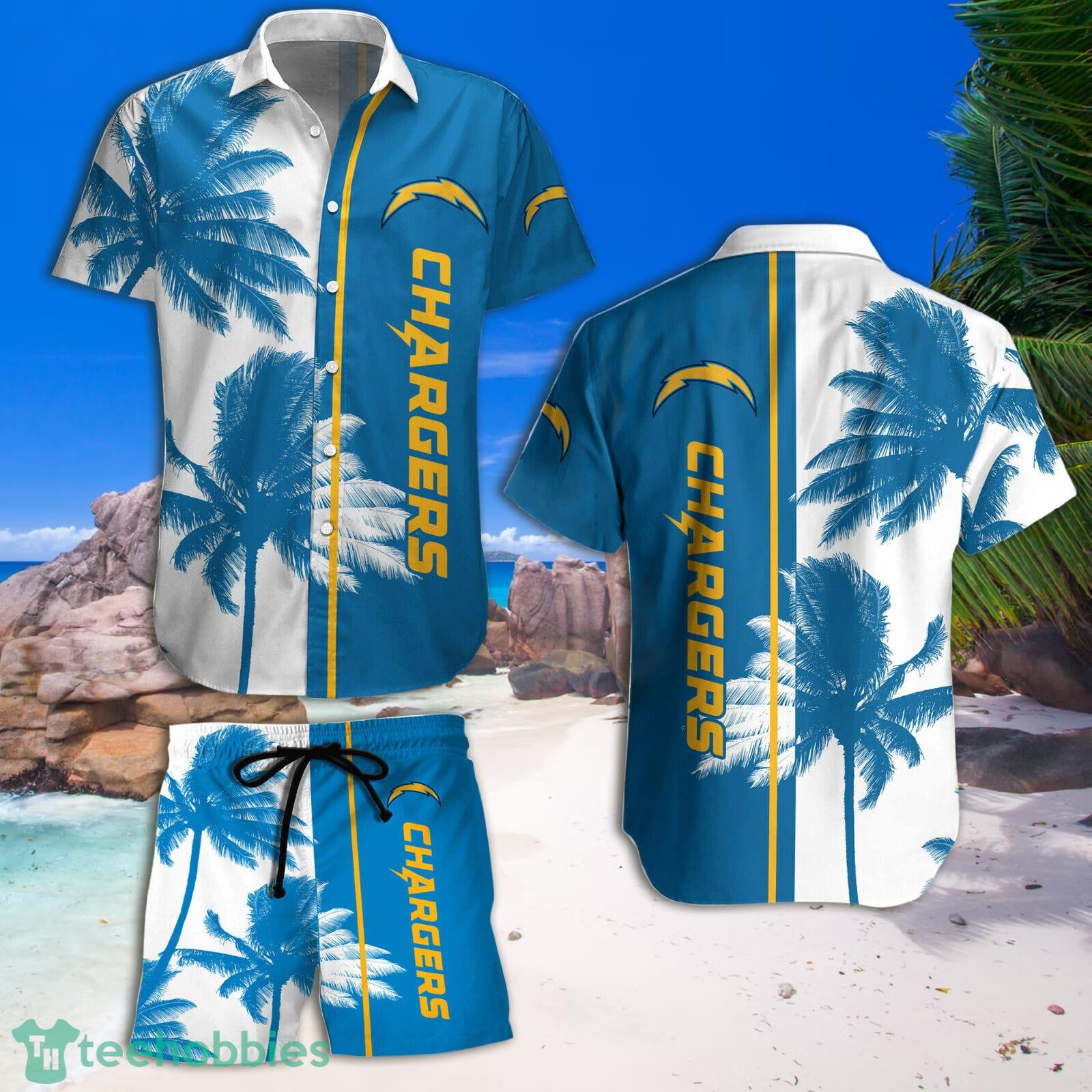 Los Angeles Chargers Paml Trees Combo Hawaiian Shirt And Beach Short Product Photo 3