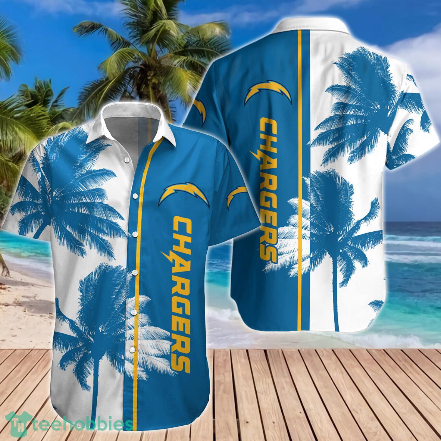 Los Angeles Chargers Paml Trees Combo Hawaiian Shirt And Beach Short Product Photo 1