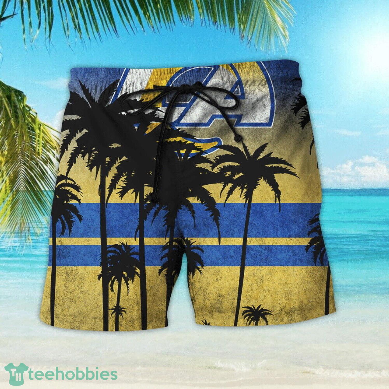 Los Angeles Rams Dirty Grunge Texture Design Hawaiian Shirt And Short Set Product Photo 2