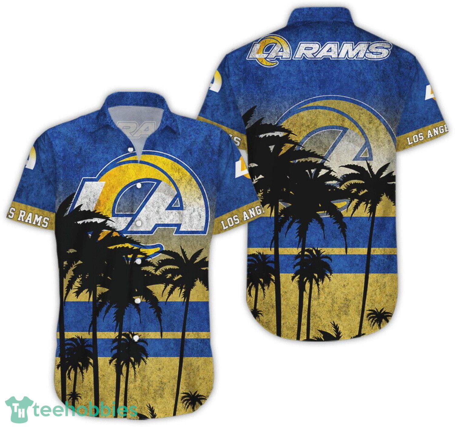 Los Angeles Rams Dirty Grunge Texture Design Hawaiian Shirt And Short Set Product Photo 1