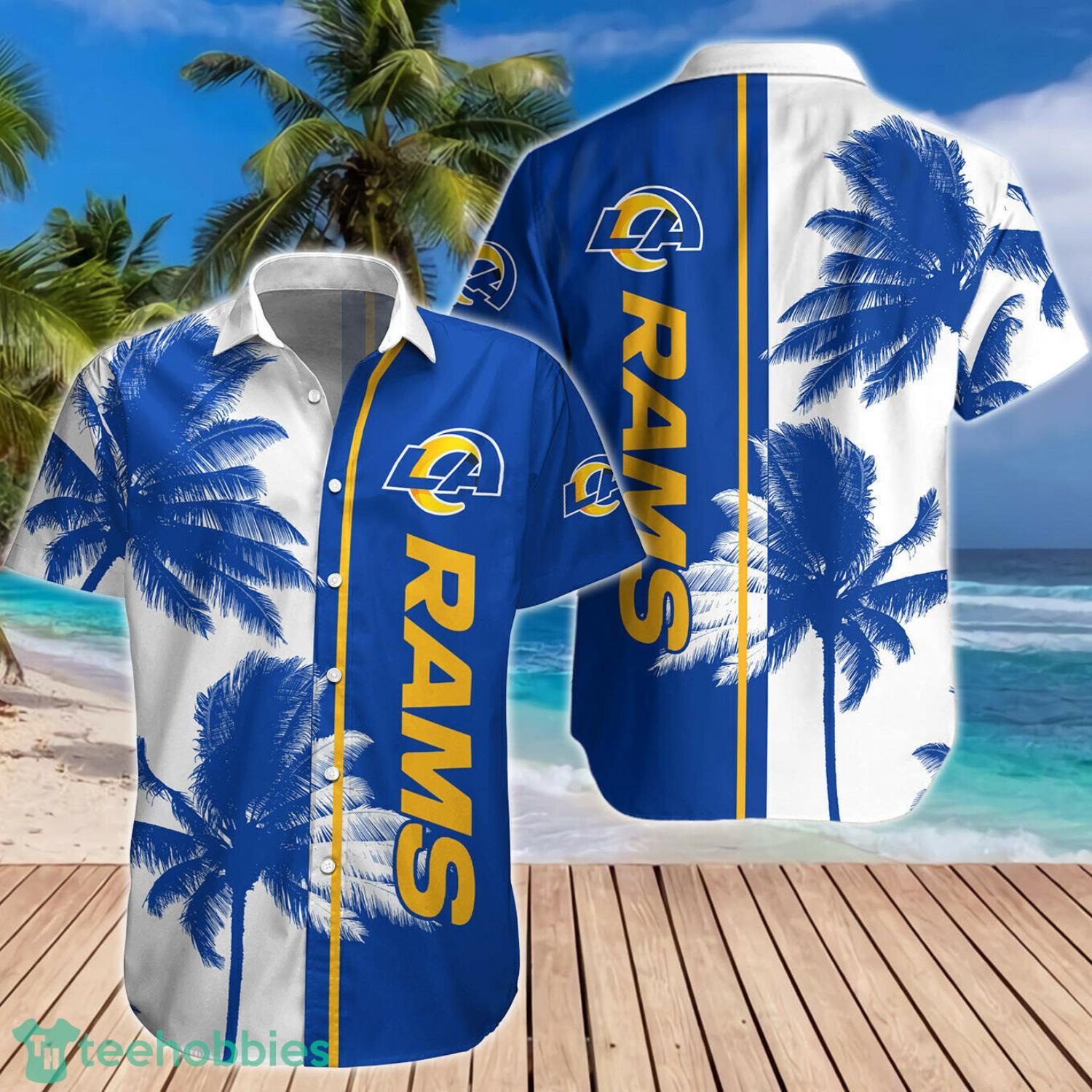 Los Angeles Rams Paml Trees Combo Hawaiian Shirt And Beach Short Product Photo 3
