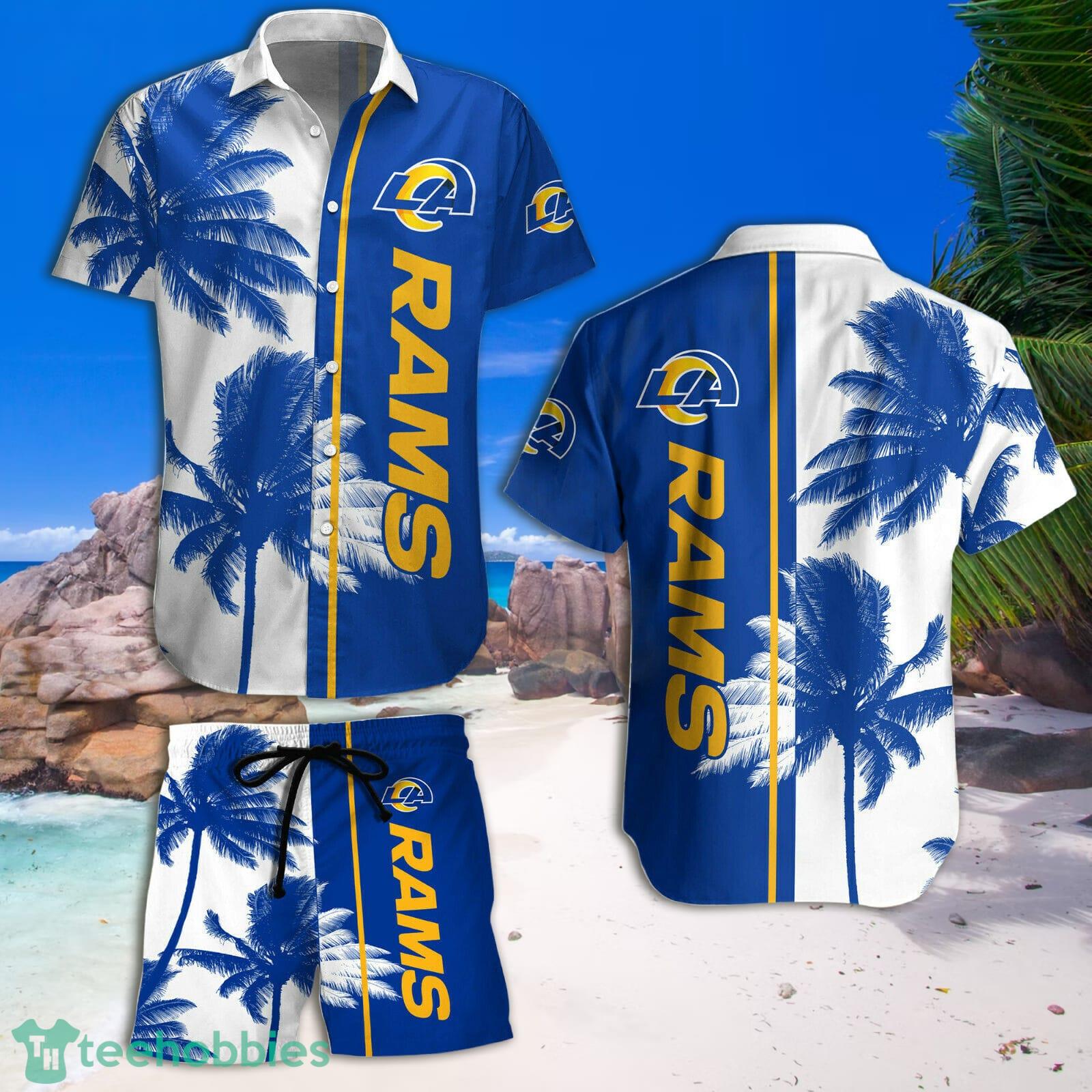 Los Angeles Rams Paml Trees Combo Hawaiian Shirt And Beach Short Product Photo 1