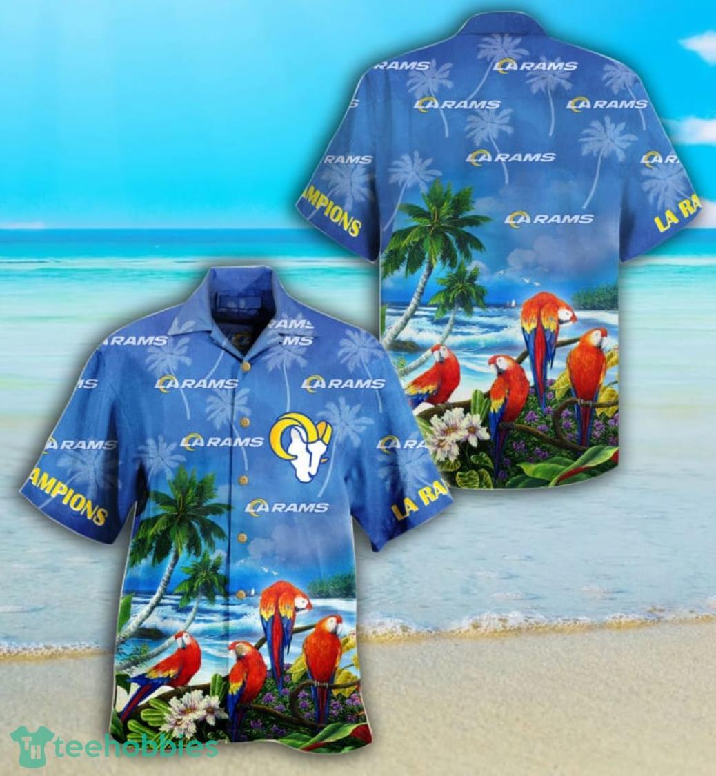 Los Angeles Rams Parrots Tropical Summer Tropical Combo Hawaiian Shirt And Short Product Photo 2