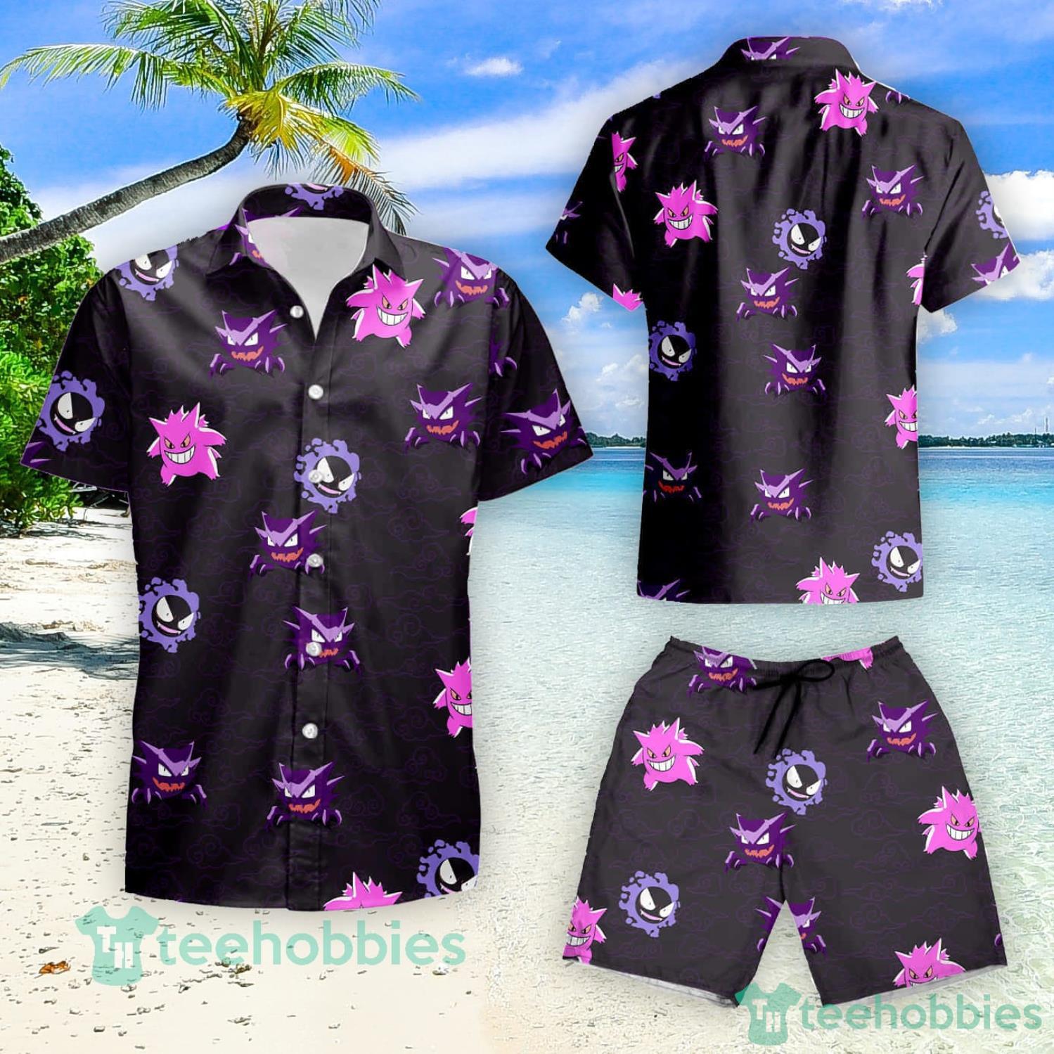 Gengar Shirt Men Fashion Hawaiian Shirt Summer Oversized Short