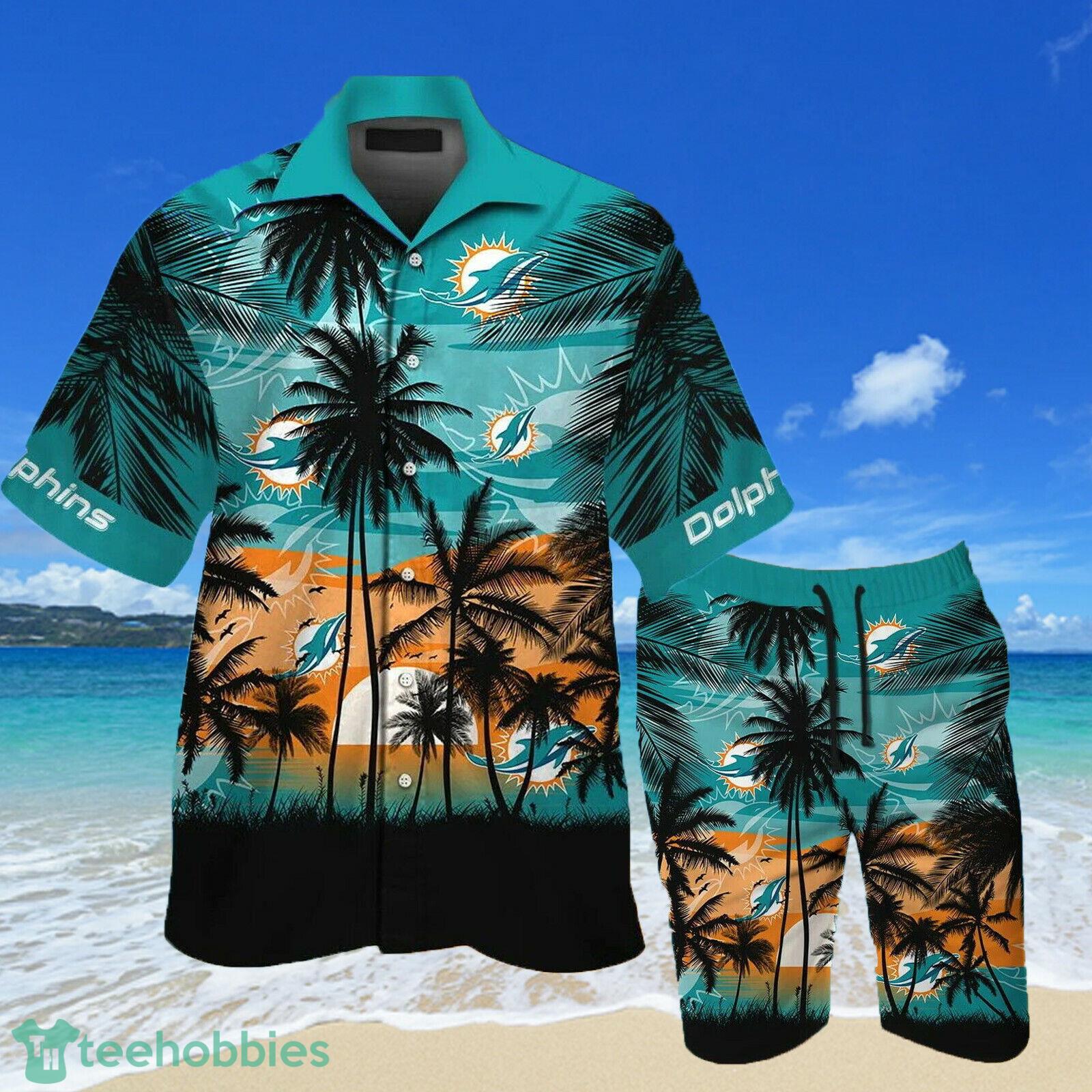 Miami Dolphins Beach And Sunset Combo Hawaiian Shirt And Beach Short Product Photo 3
