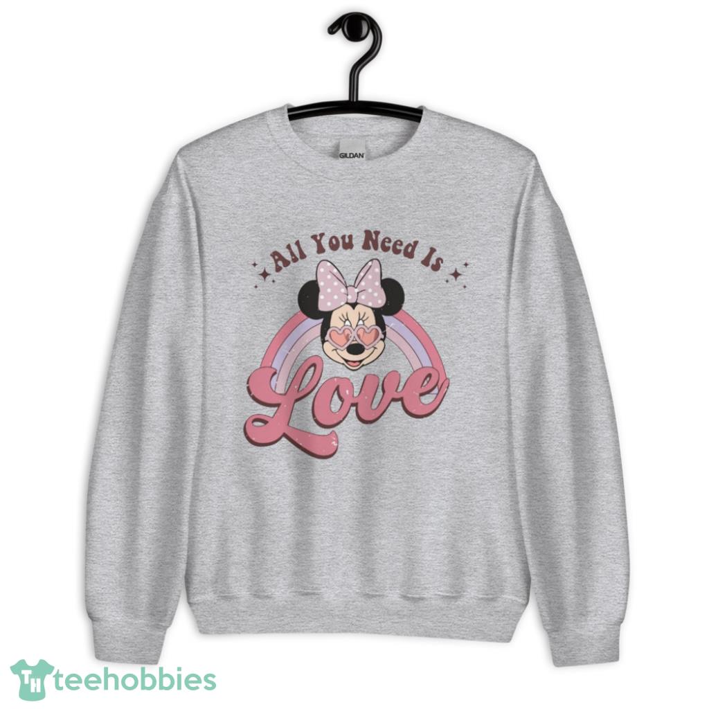 Mickey All You Need is Love Valentine Days Coupe Shirt - Unisex Heavy Blend Crewneck Sweatshirt