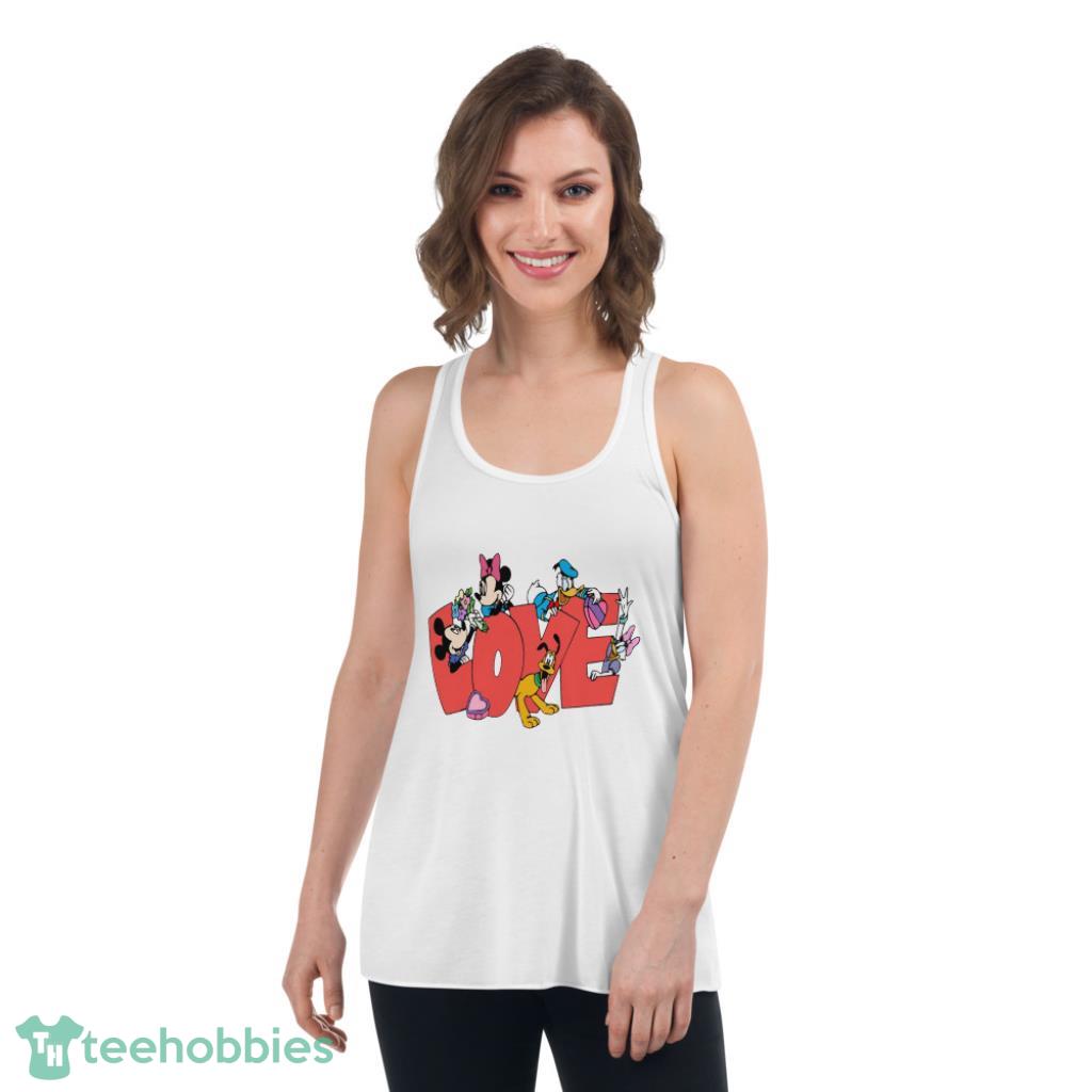Mickey And Friend Valentine Shirt - Womens Flowy Racerback Tank