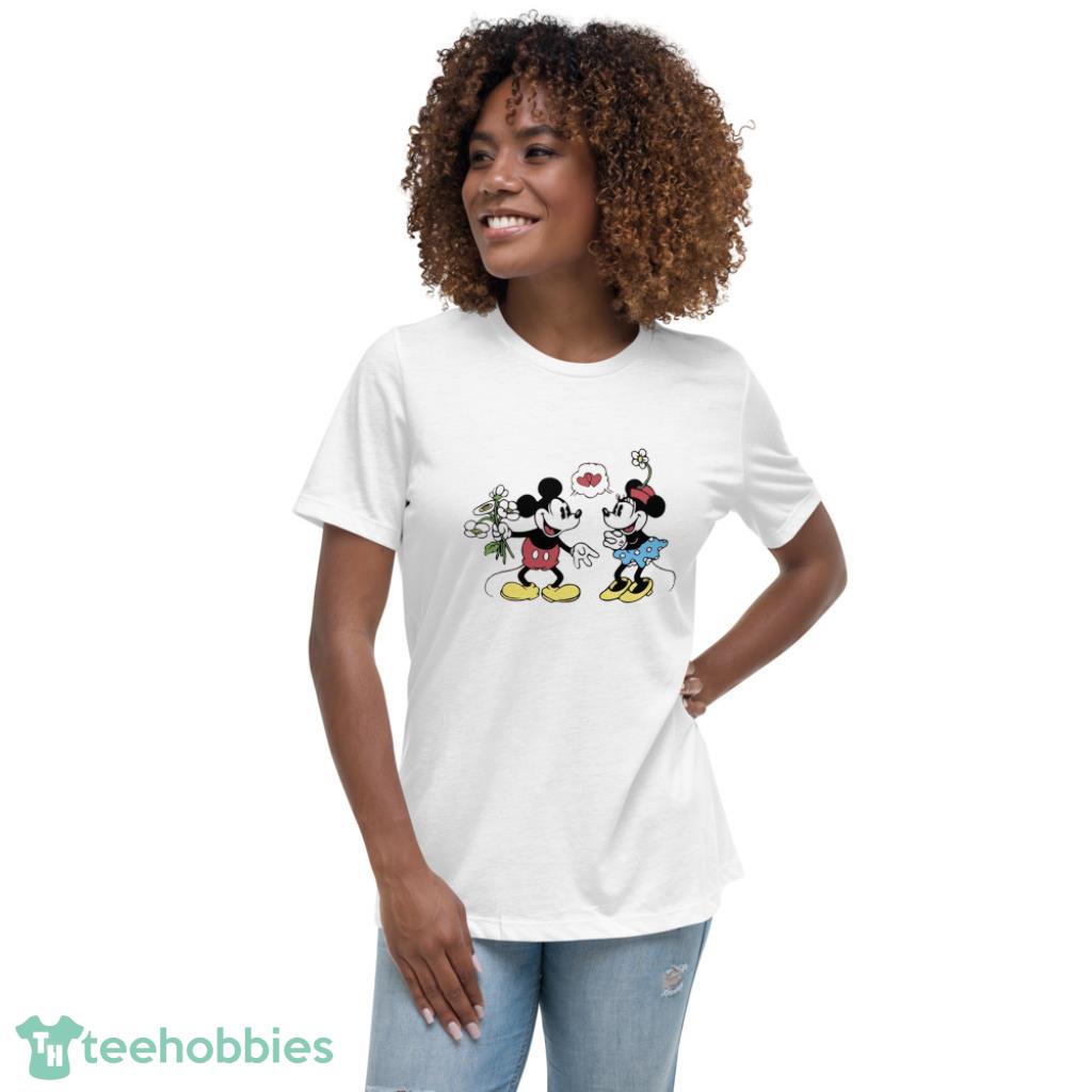 Mickey And Minimouse Valentine Days Coupe Shirt - Womens Relaxed Short Sleeve Jersey Tee