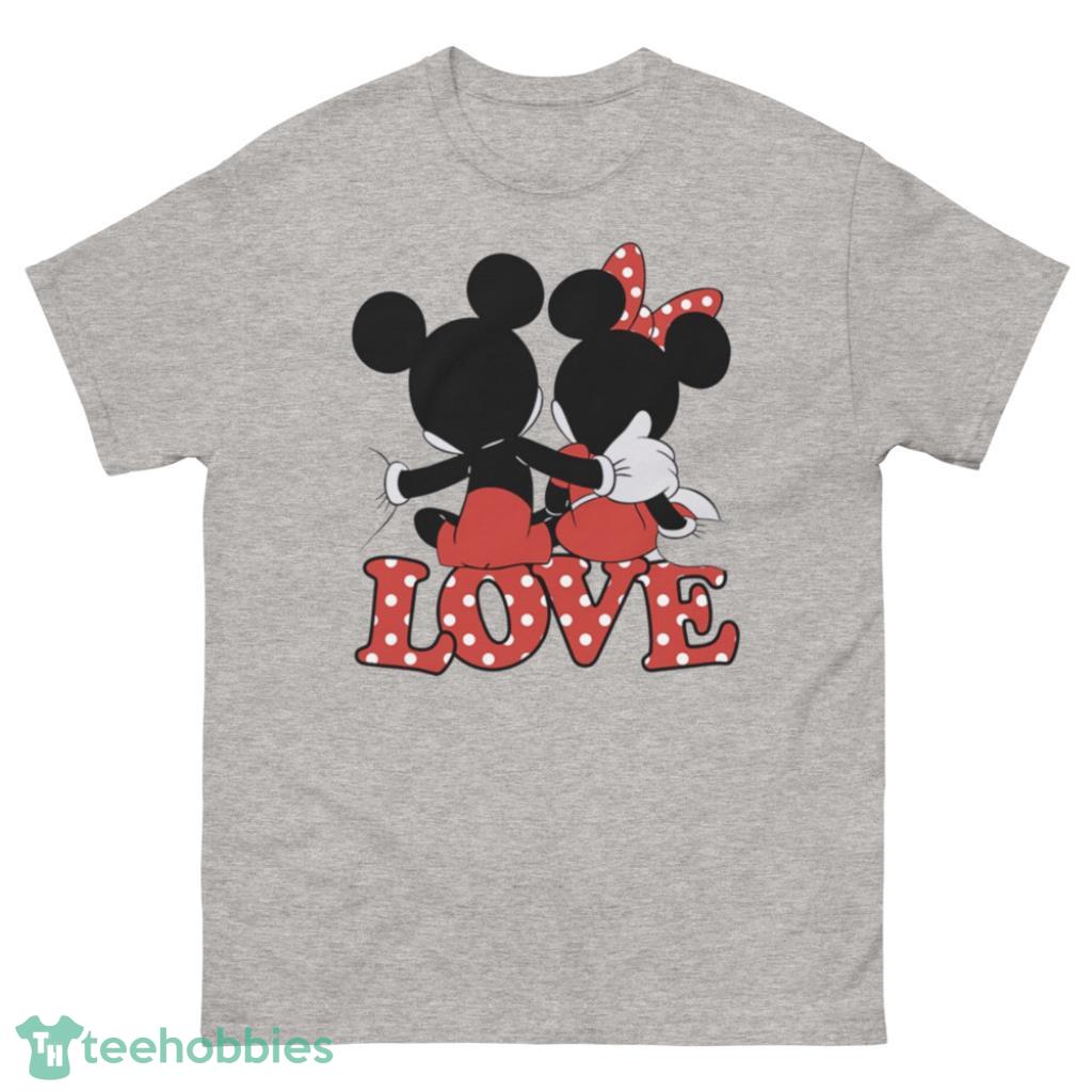 Mickey and Minnie Mosue Love Hug Valentine Days Coupe Shirt - 500 Men’s Classic Tee Gildan