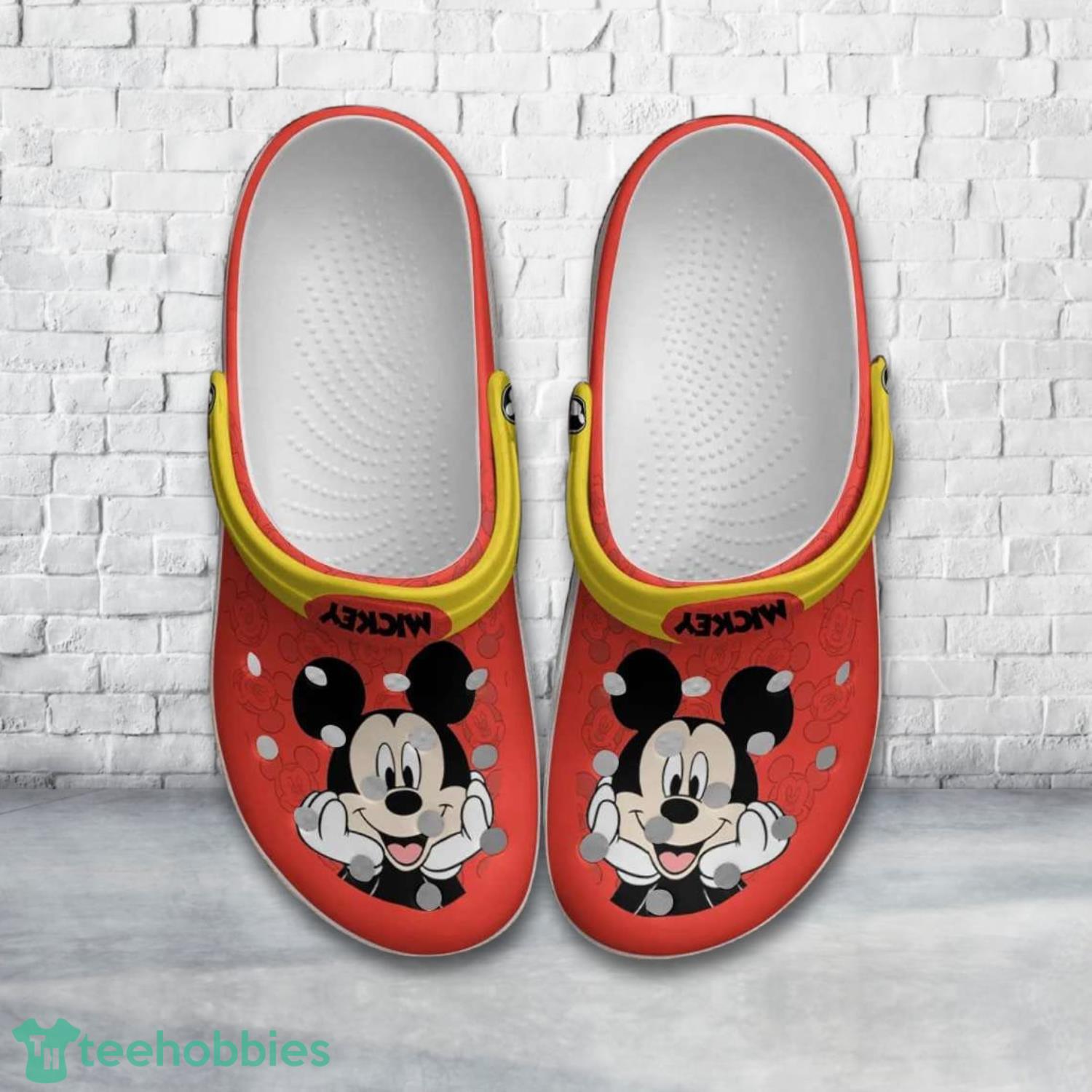 Mickey Mouse Red Patterns Disney Clog Shoes Product Photo 1