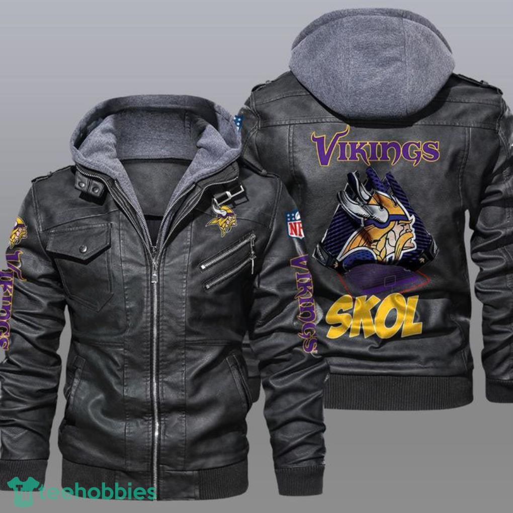 Minnesota Vikings NFL Fans Fur Collar Leather Jacket - Freedomdesign