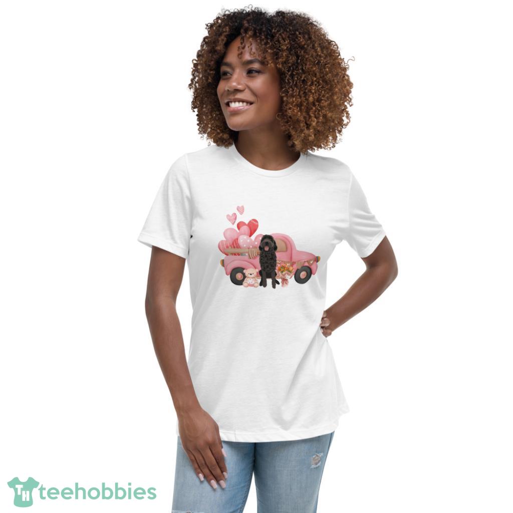 My Dog Goldendoodle Valentine Days Coupe Shirt - Womens Relaxed Short Sleeve Jersey Tee