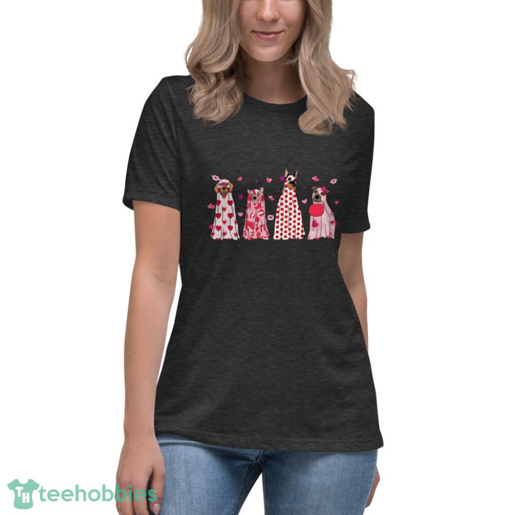My Dog Is My Valentine Shirt - Womens Relaxed Short Sleeve Jersey Tee-1