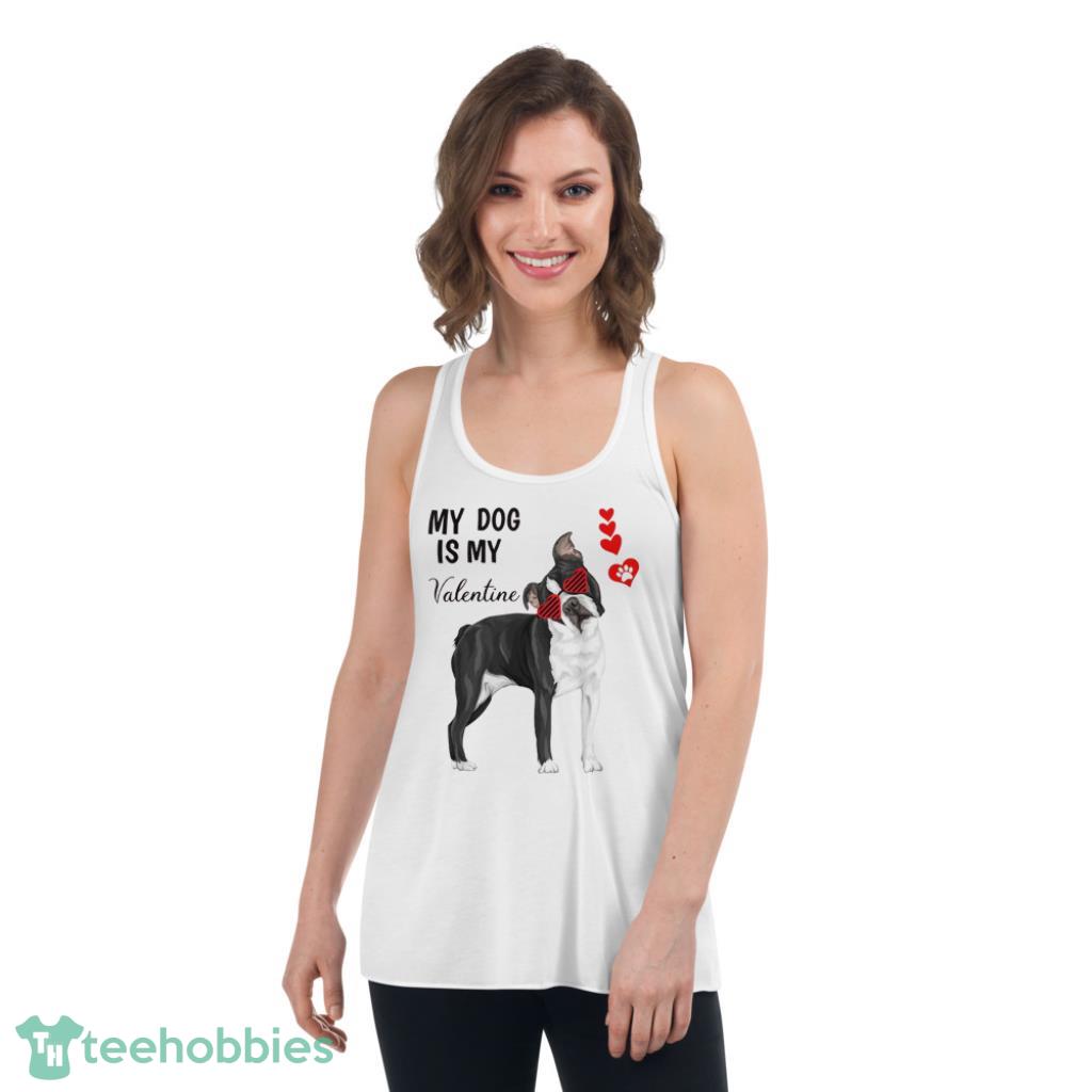 My Dog Is My Wear Heart Glass Valentine Days Coupe Shirt - Womens Flowy Racerback Tank