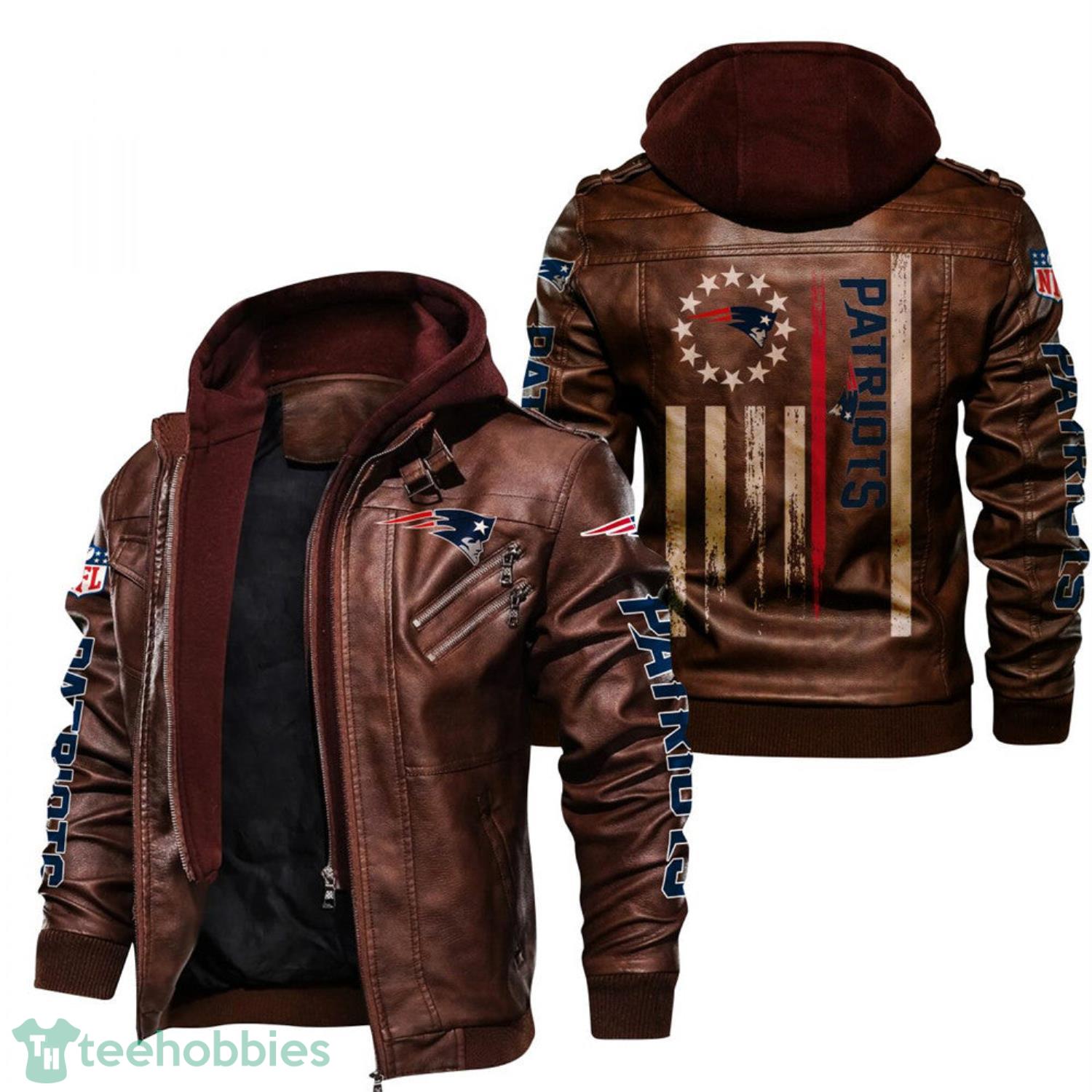 New England Patriots Flag Leather Jacket For Sport Fans Product Photo 1 New England Patriots Flag Leather Jacket For Sport Fans Product Photo 1