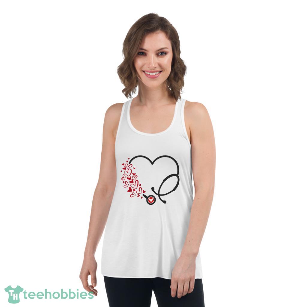 Nurse Heart Valentine Days Coupe Shirt - Womens Flowy Racerback Tank