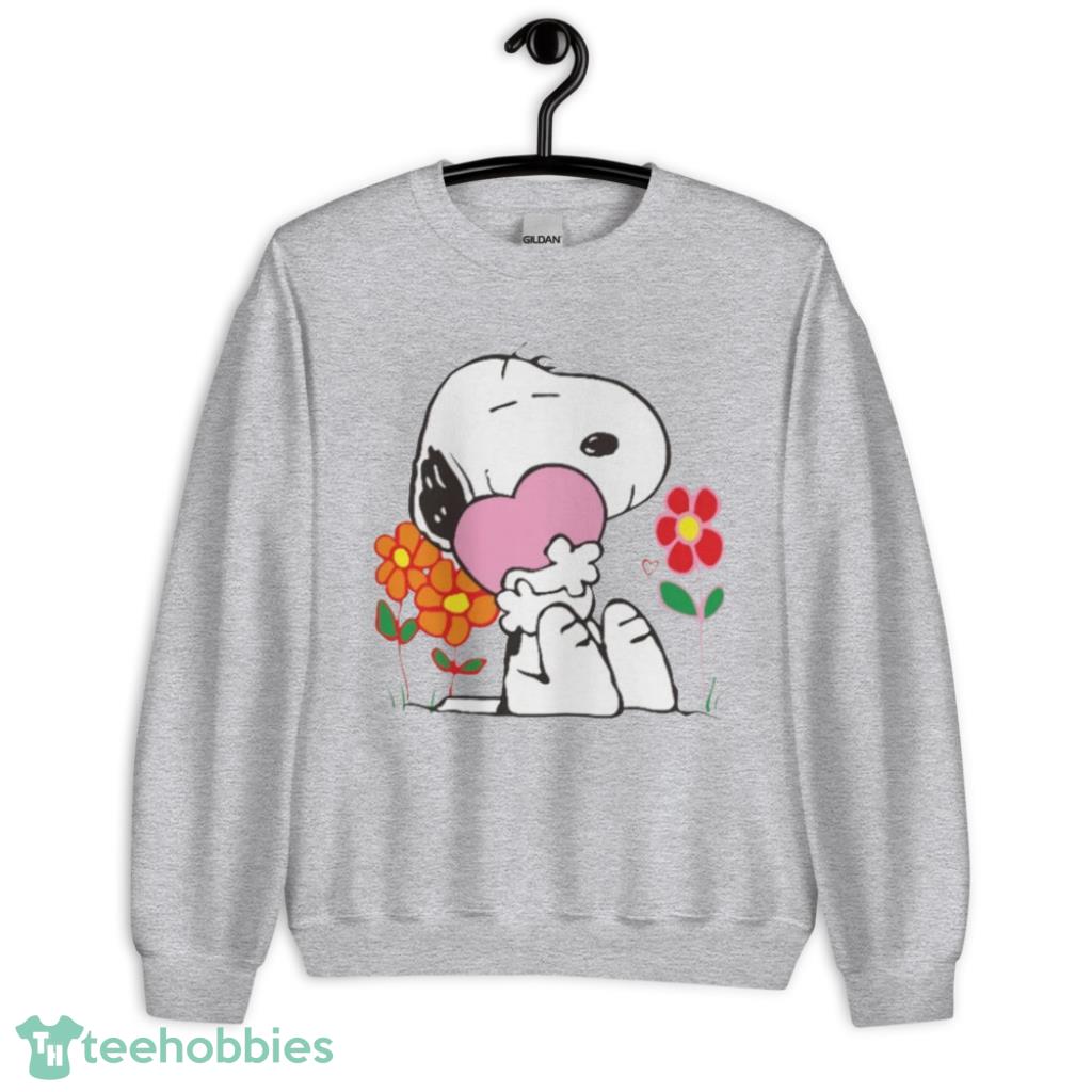 Peanuts Snoopy Floral Valentines Day Shirt - Unisex Heavy Blend Crewneck Sweatshirt