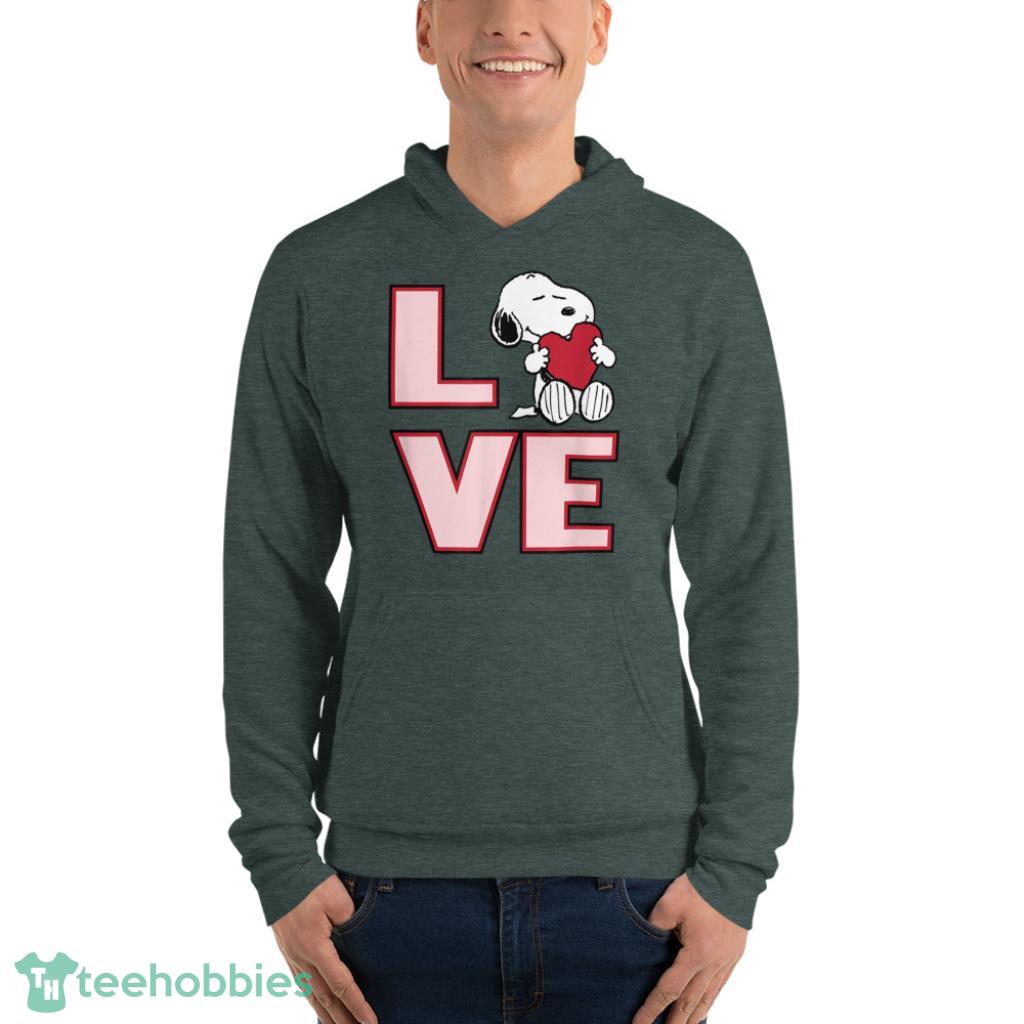 Peanuts Valentine Snoopy Love T-Shirt - Unisex Fleece Pullover Hoodie-1