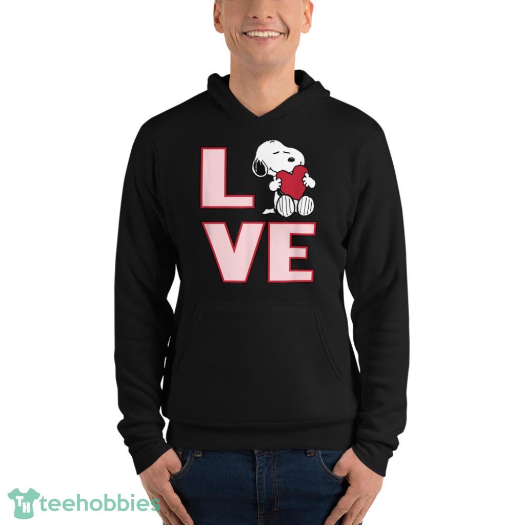 Peanuts Valentine Snoopy Love T-Shirt - Unisex Fleece Pullover Hoodie