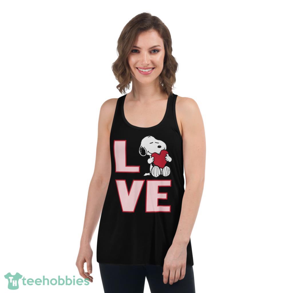 Peanuts Valentine Snoopy Love T-Shirt - Womens Flowy Racerback Tank