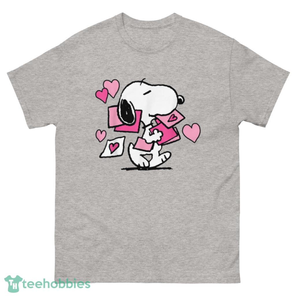 Peanuts Valentines Letter Snoopy T-Shirt - 500 Men’s Classic Tee Gildan