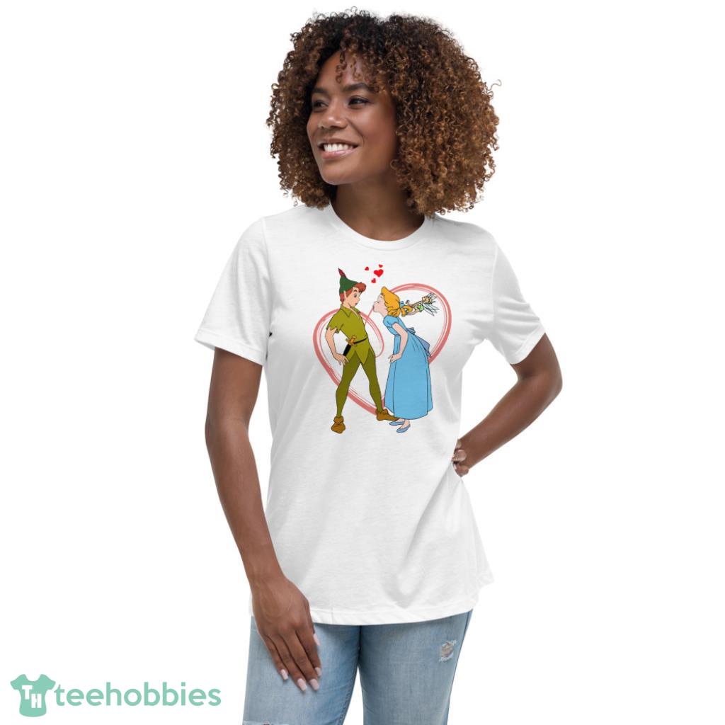 Peter Pan And Wendy Valentines Day Shirt - Womens Relaxed Short Sleeve Jersey Tee