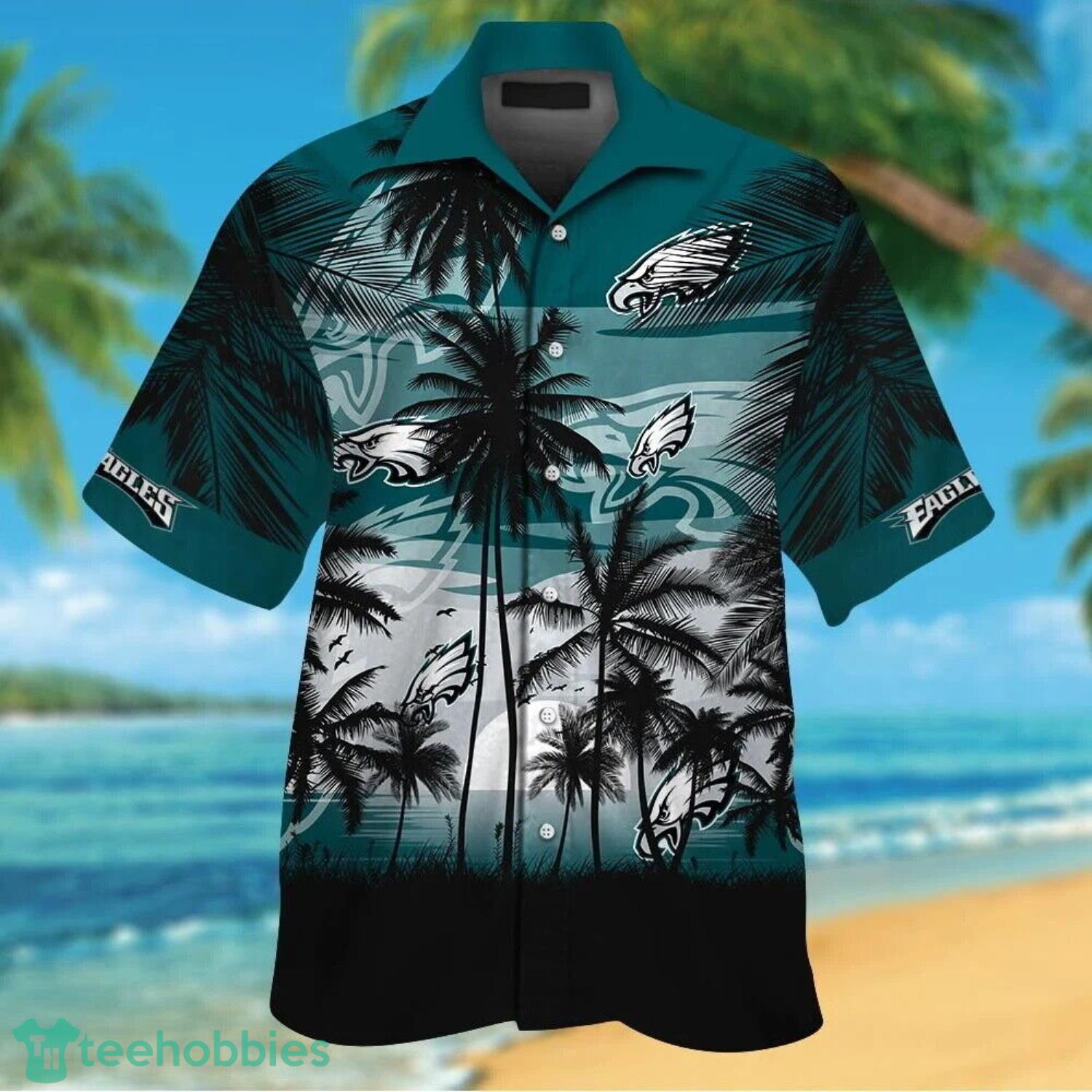 Philadelphia Eagles Beach And Sunset Combo Hawaiian Shirt And Beach Short Product Photo 2