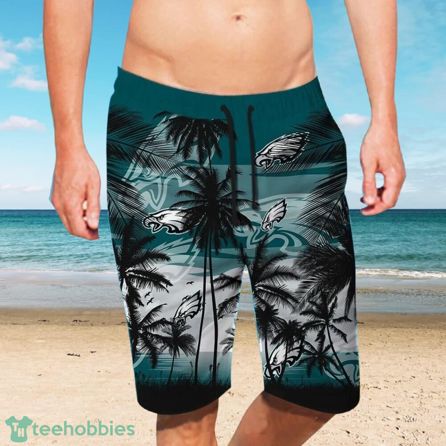 Philadelphia Eagles Beach And Sunset Combo Hawaiian Shirt And Beach Short Product Photo 1
