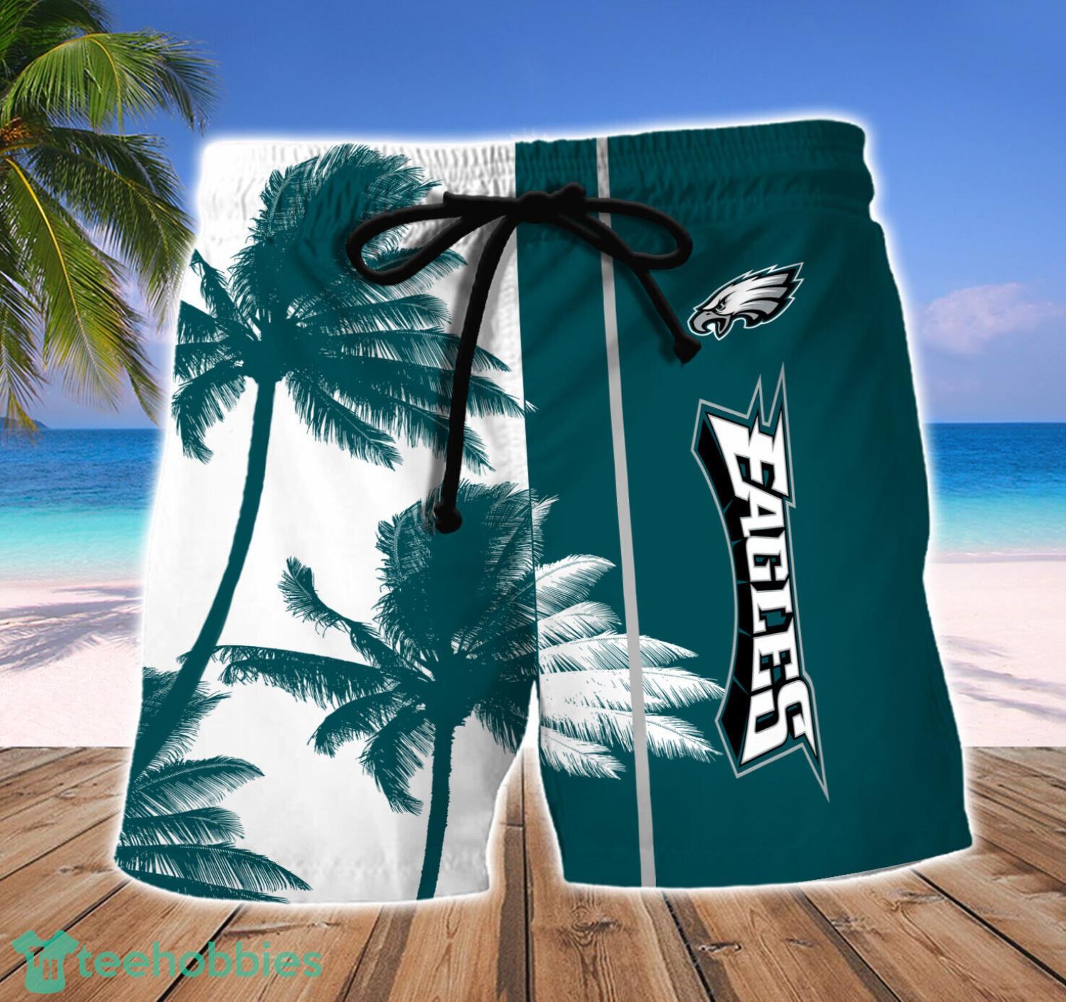 Philadelphia Eagles Paml Trees Combo Hawaiian Shirt And Beach Short Product Photo 2