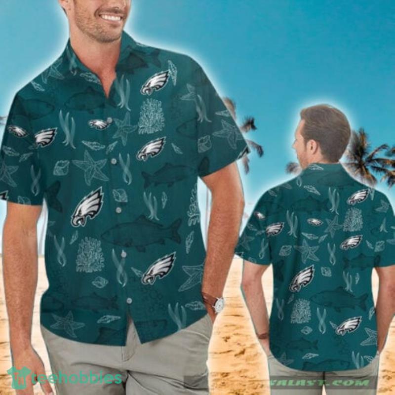 Philadelphia Eagles Sea Fish Pattern Combo Hawaiian Shirt And Short Product Photo 2