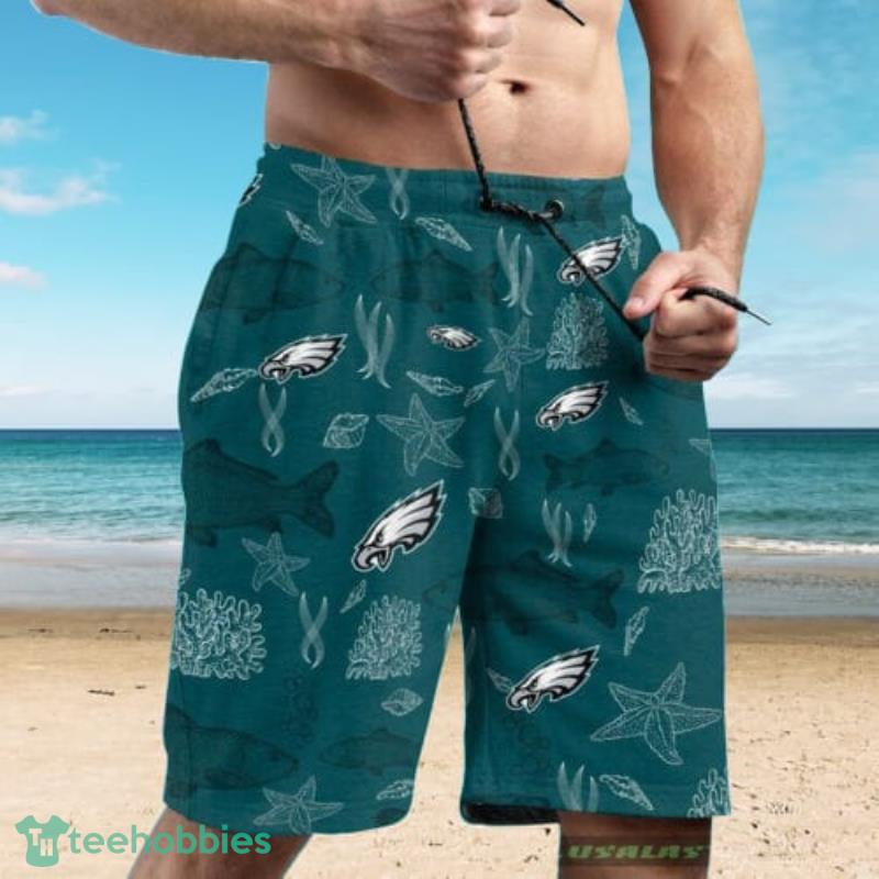 Philadelphia Eagles Sea Fish Pattern Combo Hawaiian Shirt And Short Product Photo 1