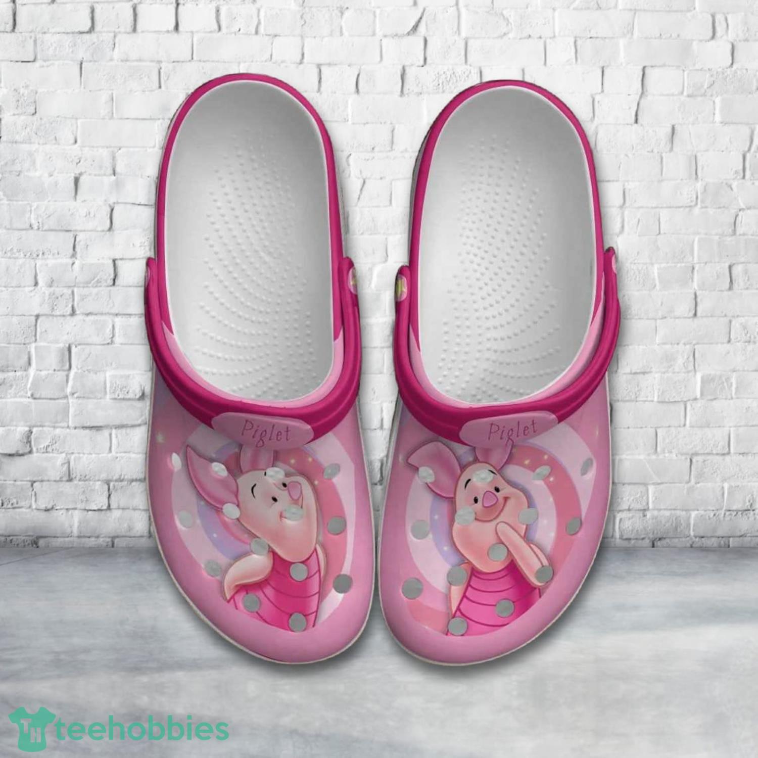 Piglet Winnie The Pooh Round Pink Disney Clog Shoes Product Photo 1