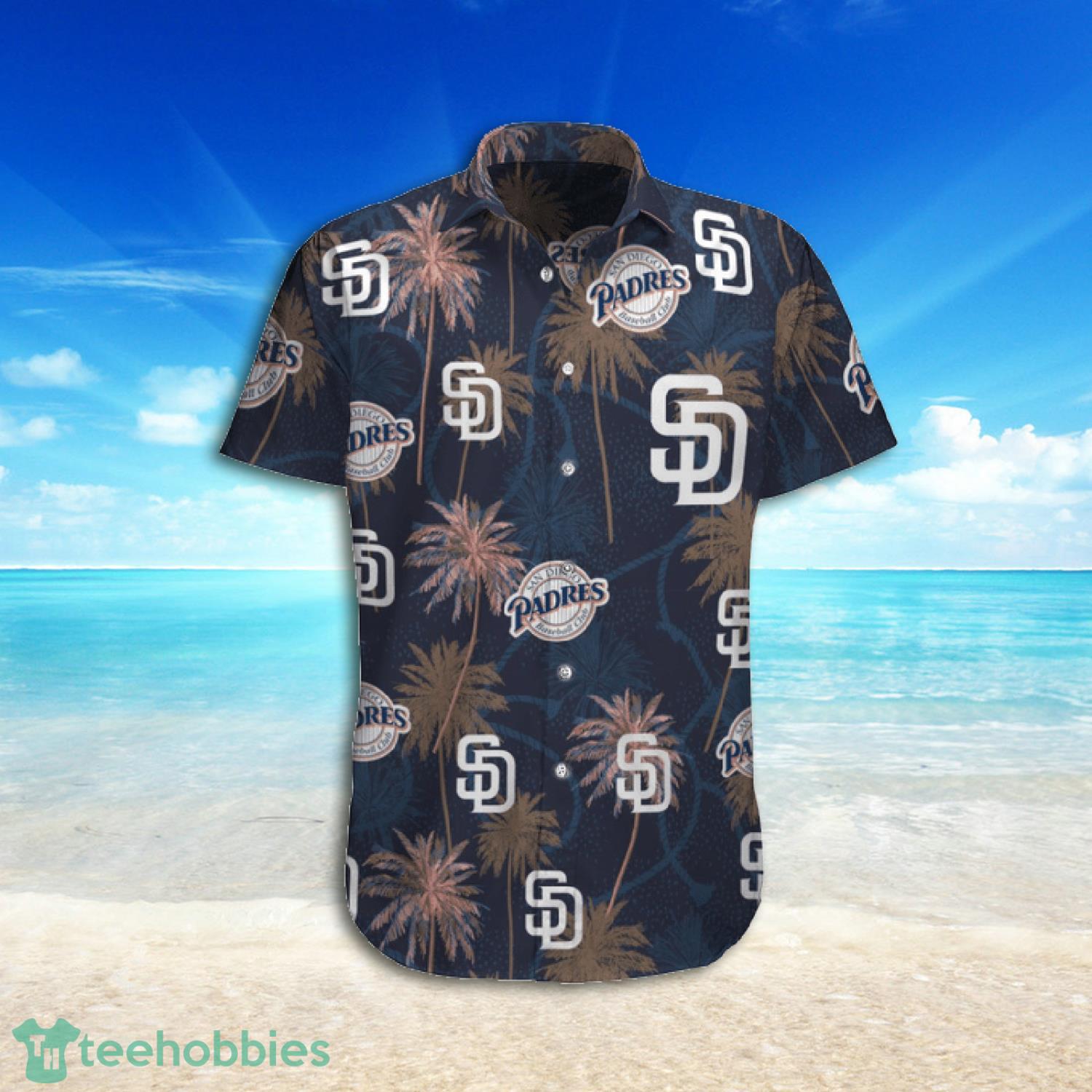 San Diego Padres Coconut Trees Patten Hawaiian Shirt Product Photo 3