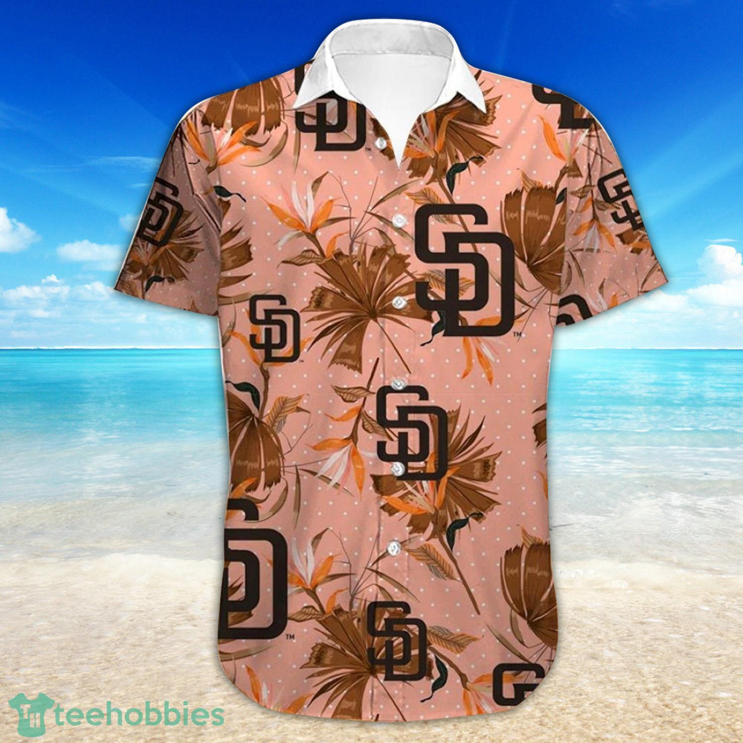 San Diego Padres Tropical Pattern Pink Hawaiian Shirt Product Photo 3