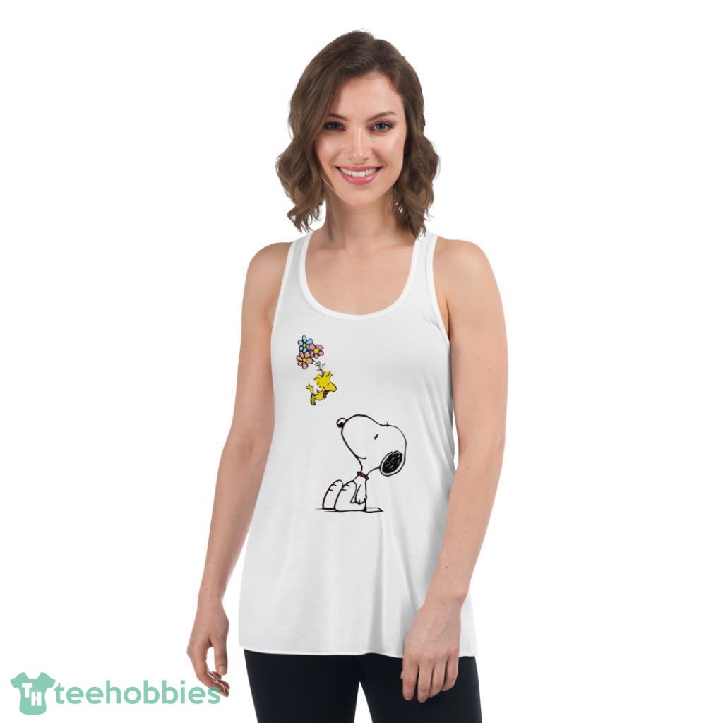 Snoopy And StrockValentines Day Shirt - Womens Flowy Racerback Tank