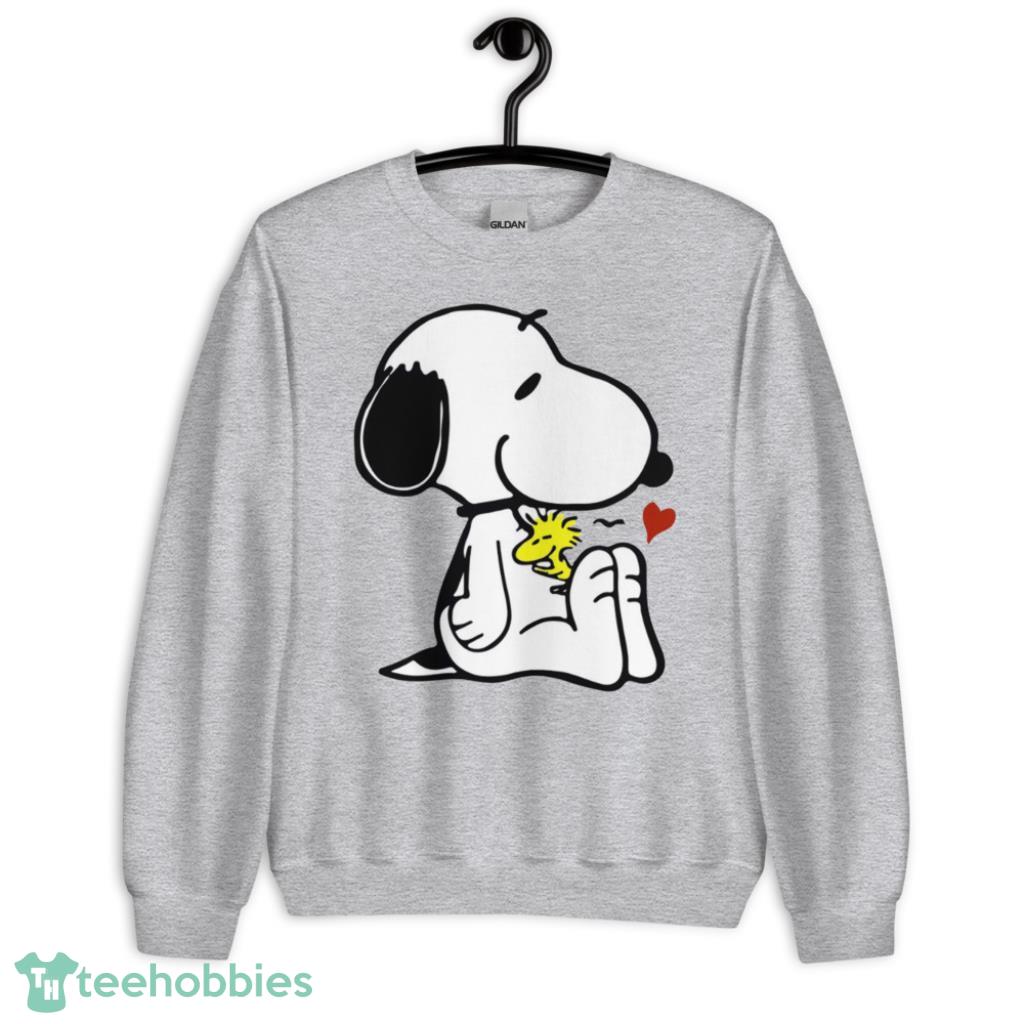 Snoopy and Woodstock Love Heart Valentines Day Shirt - Unisex Heavy Blend Crewneck Sweatshirt