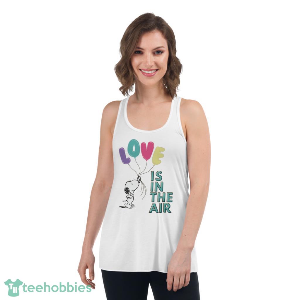 Snoopy Is In The Air Valentine Days Coupe Shirt - Womens Flowy Racerback Tank